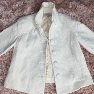 White button up over coat